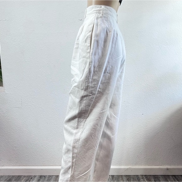 Vintage Amanda Smith Pure Linen white high rise pants size:10 - Picture 1 of 15